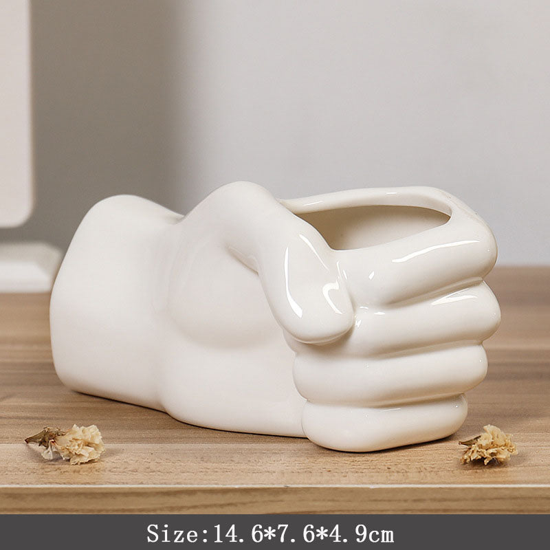 Nordic Ceramic Vase Crafts Creative Gesture Vase Living Room Simple Flower Arrangement Cat'S Paw Vase