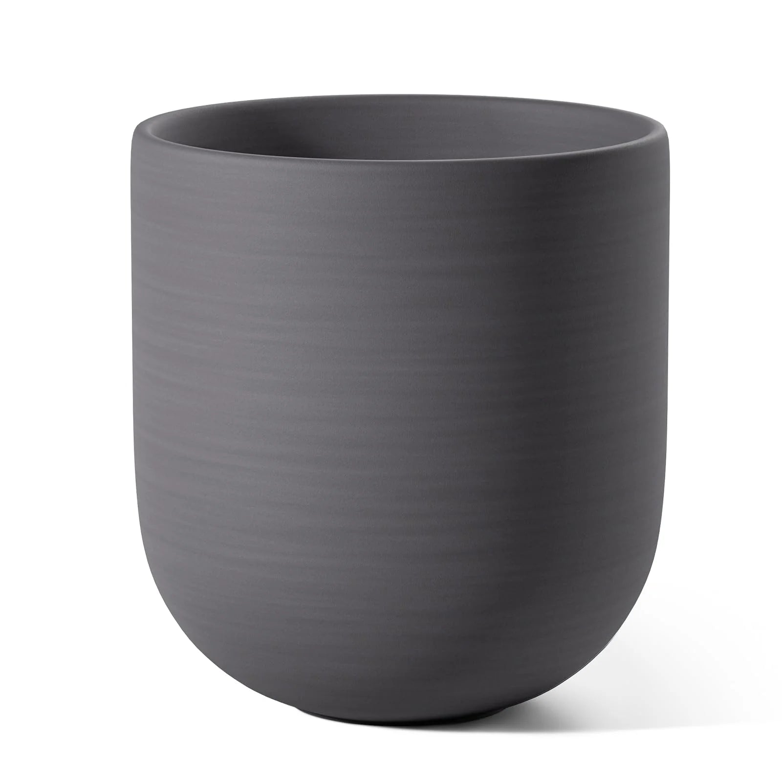 10" Plant Pots, Ceramic Flower Pots with Drainage Hole & Plug, Indoor Planter for Outdoor Decorative,Charcoal Gray