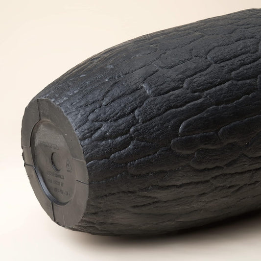 Tall Planter - 14.2 Inch Large Indoor & Outdoor Tree Planter, Plant Pot Containers with Tree Bark Texture, Black