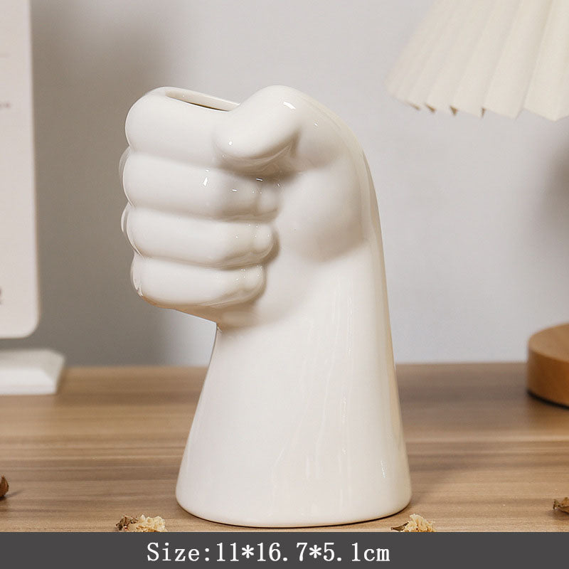 Nordic Ceramic Vase Crafts Creative Gesture Vase Living Room Simple Flower Arrangement Cat'S Paw Vase