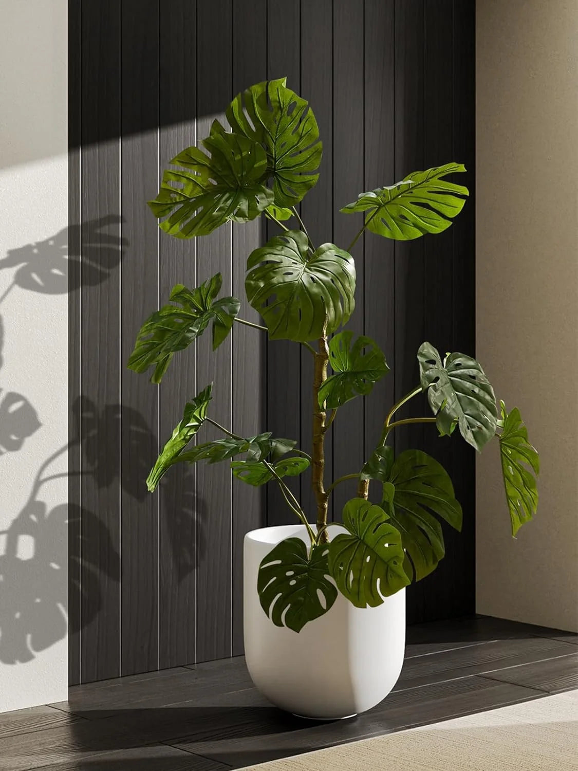 12" Ceramic Plant Pots, Large Flower Pots with Drain Holes& Plug Indoor Planter, White Outdoor Planter